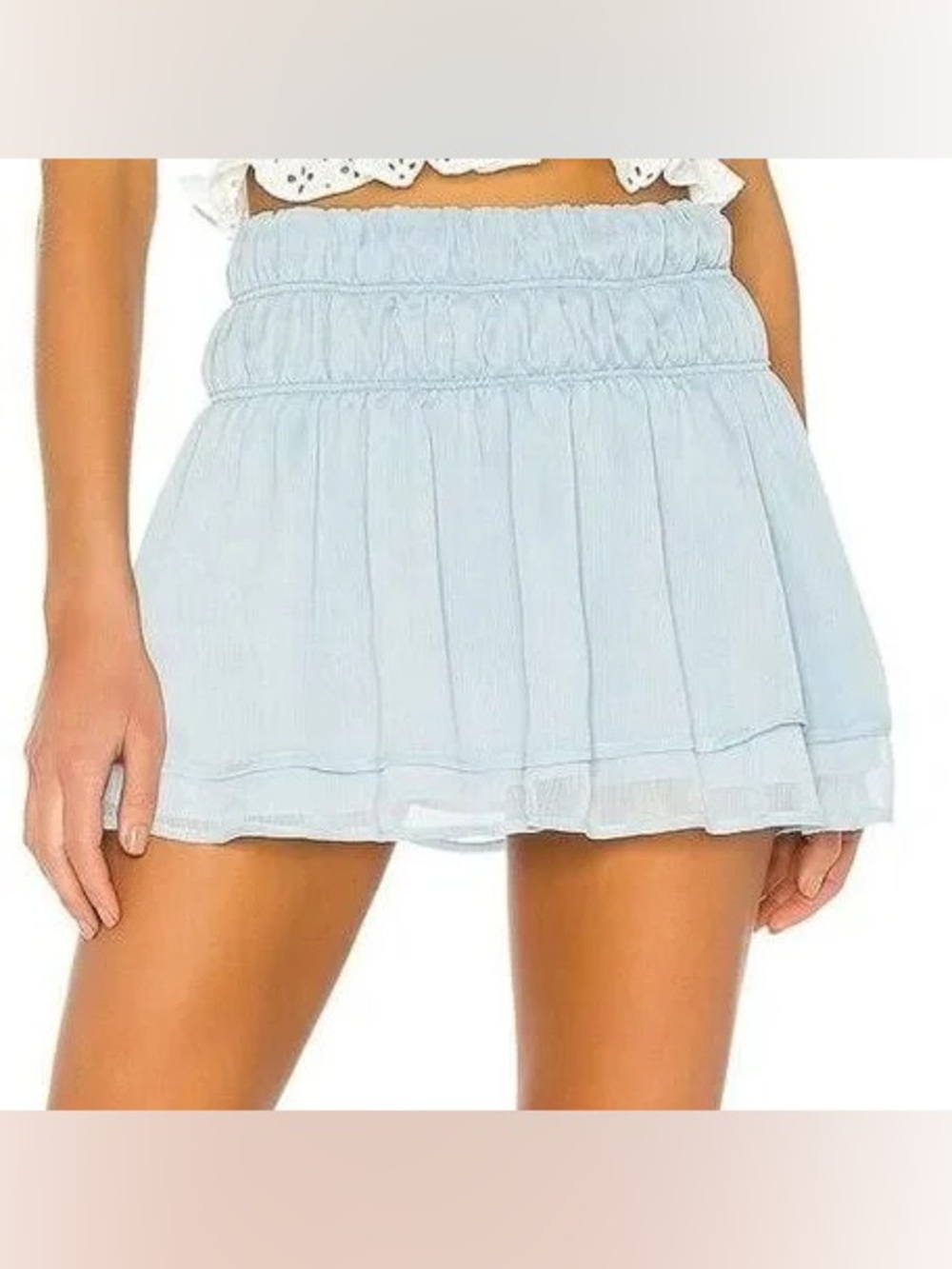 TULAROSA NATALIE SKIRT SIZE SMALL IN BABY BLUE